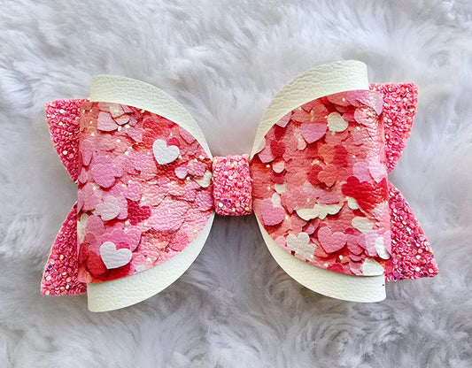 Pink hearts layered