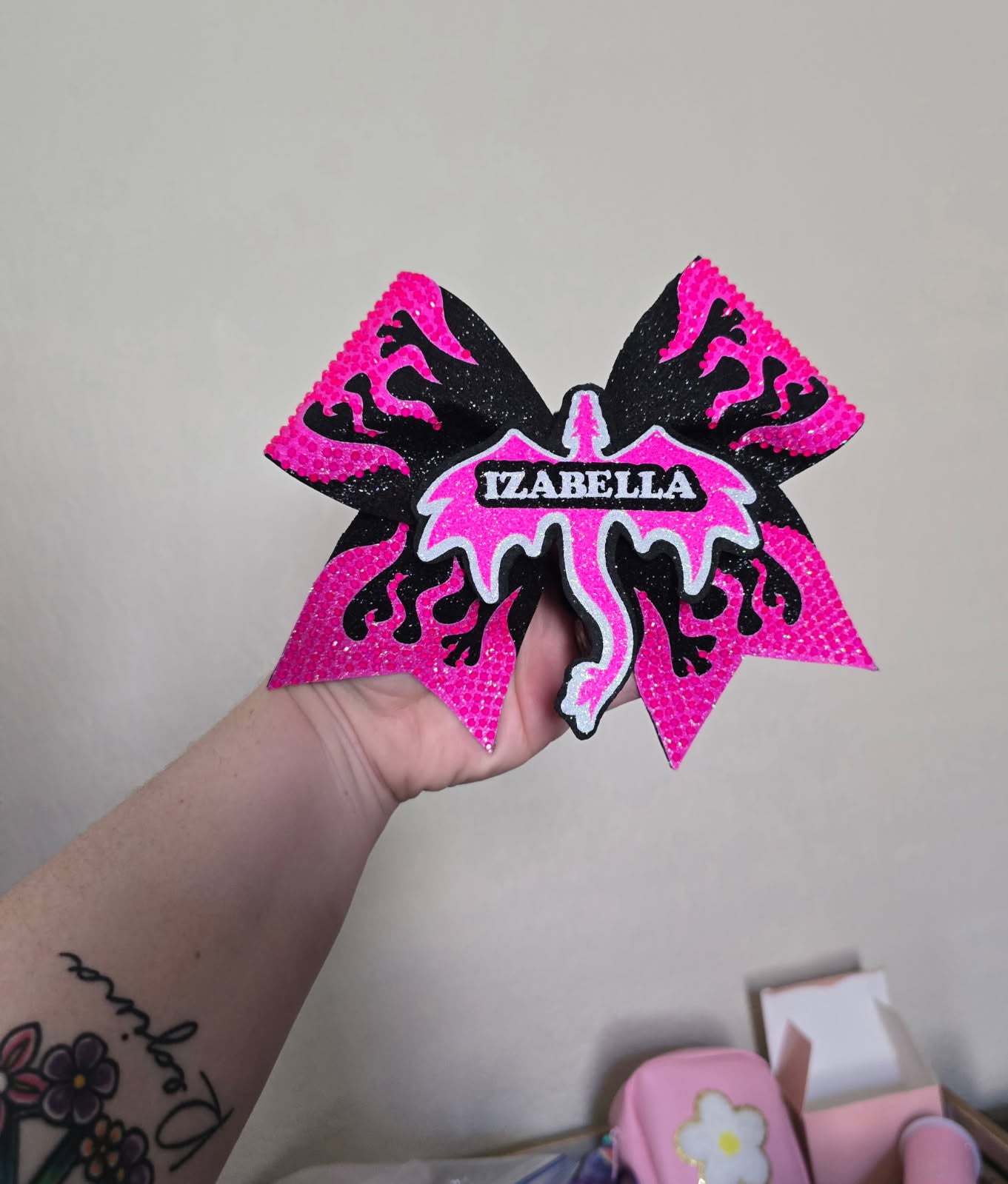 FIRE cheer bow